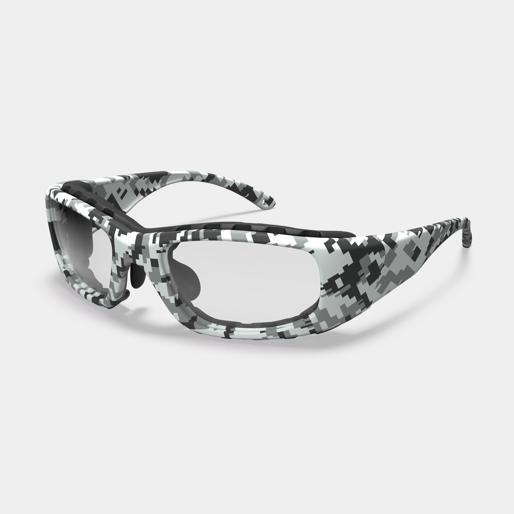 A004 prescription safety glasses in grey digital camo variant color