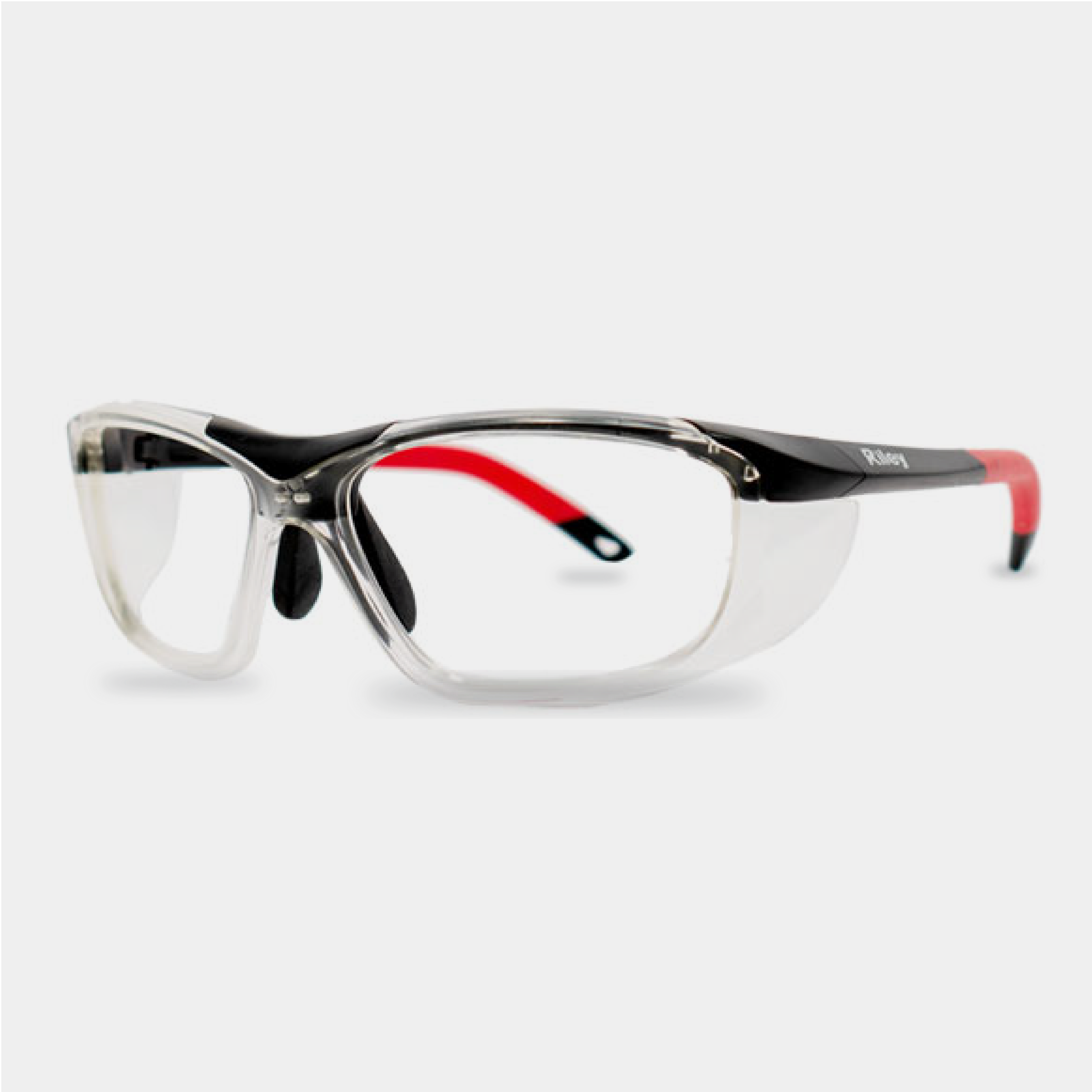 Riley Rokka prescription safety glasses in red and black variant color