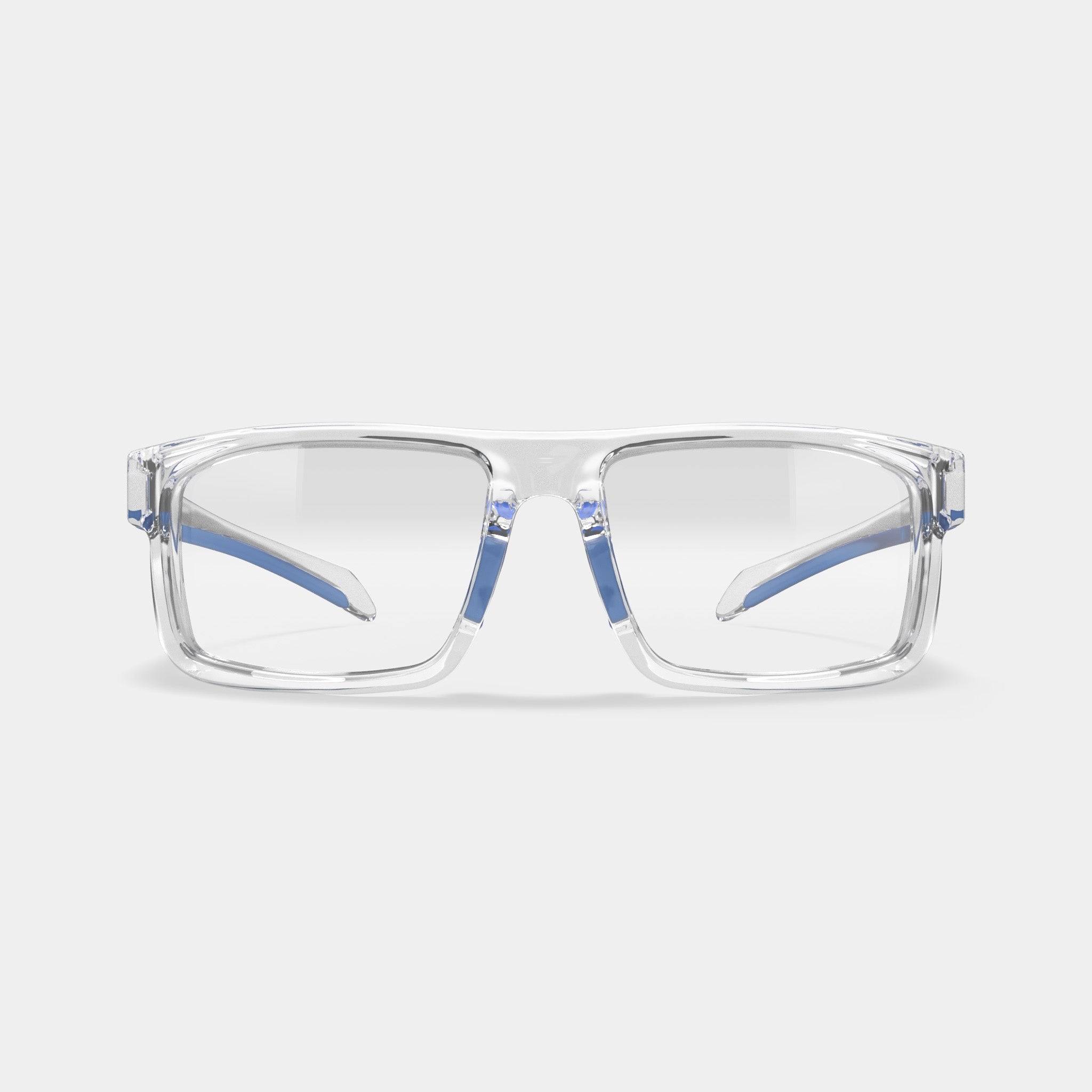 Armourx 5003 prescription safety glasses in clear color, front view on white background