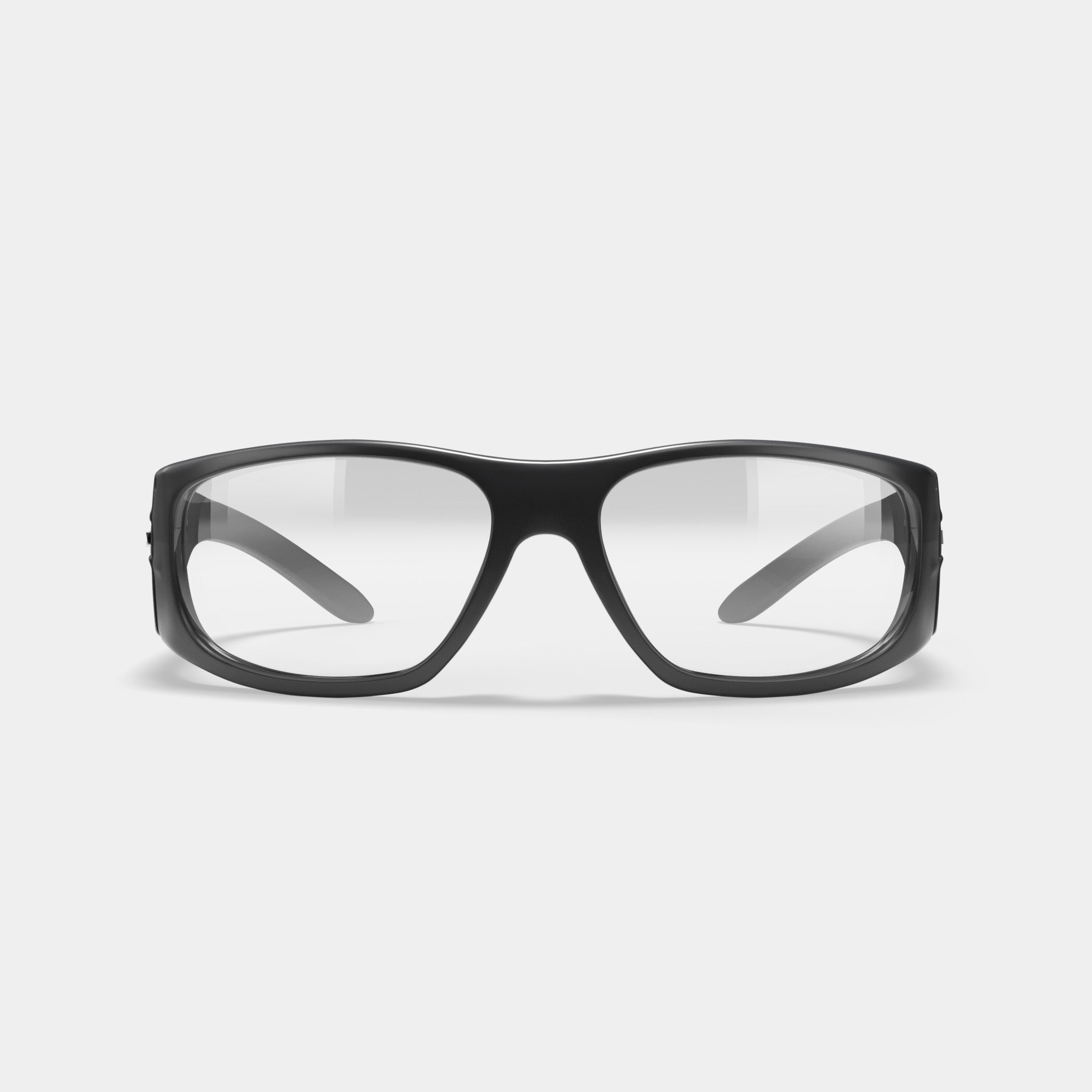 Armourx 6001 prescription safety glasses in black color, front view
