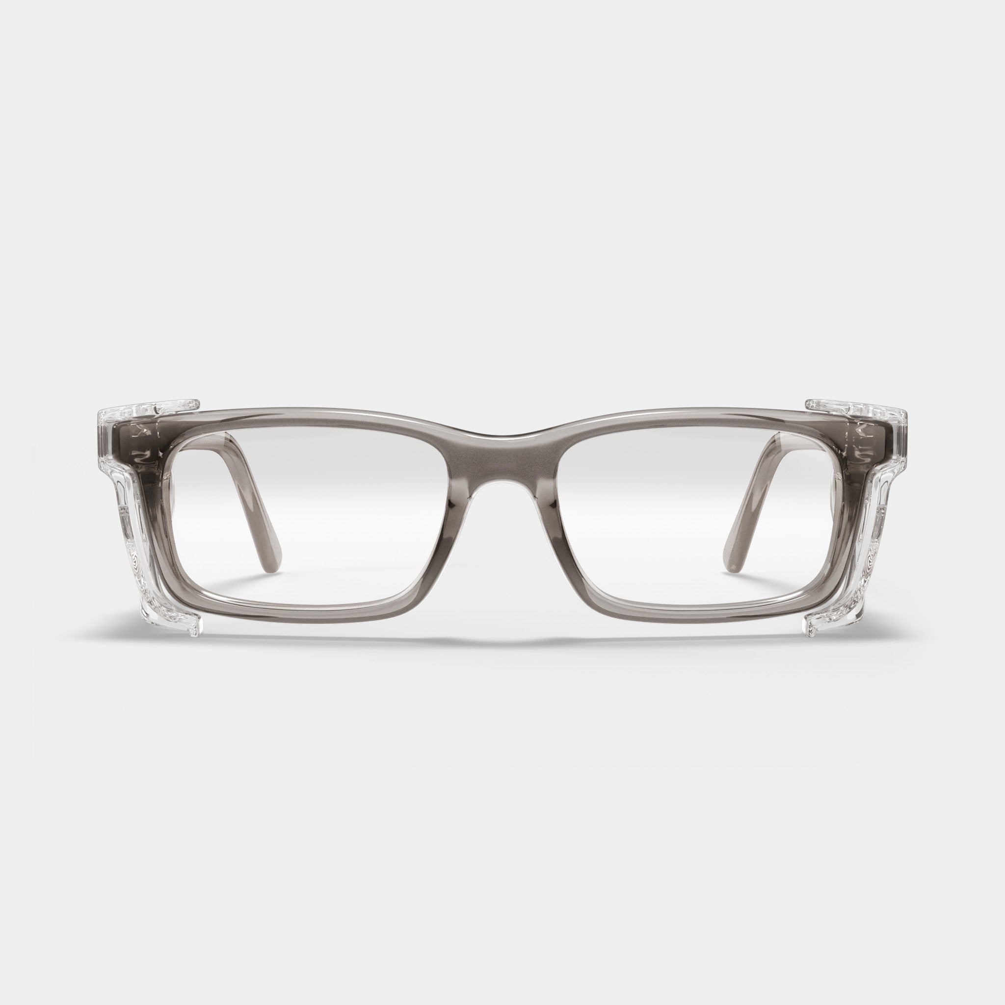 Armourx 5001 prescription safety glasses in transparent gray color, front view