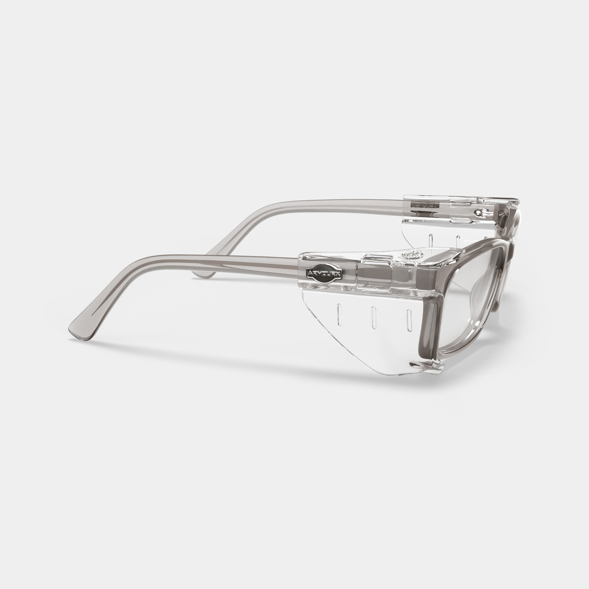 Armourx 5001 prescription safety glasses in clear grey with side shields