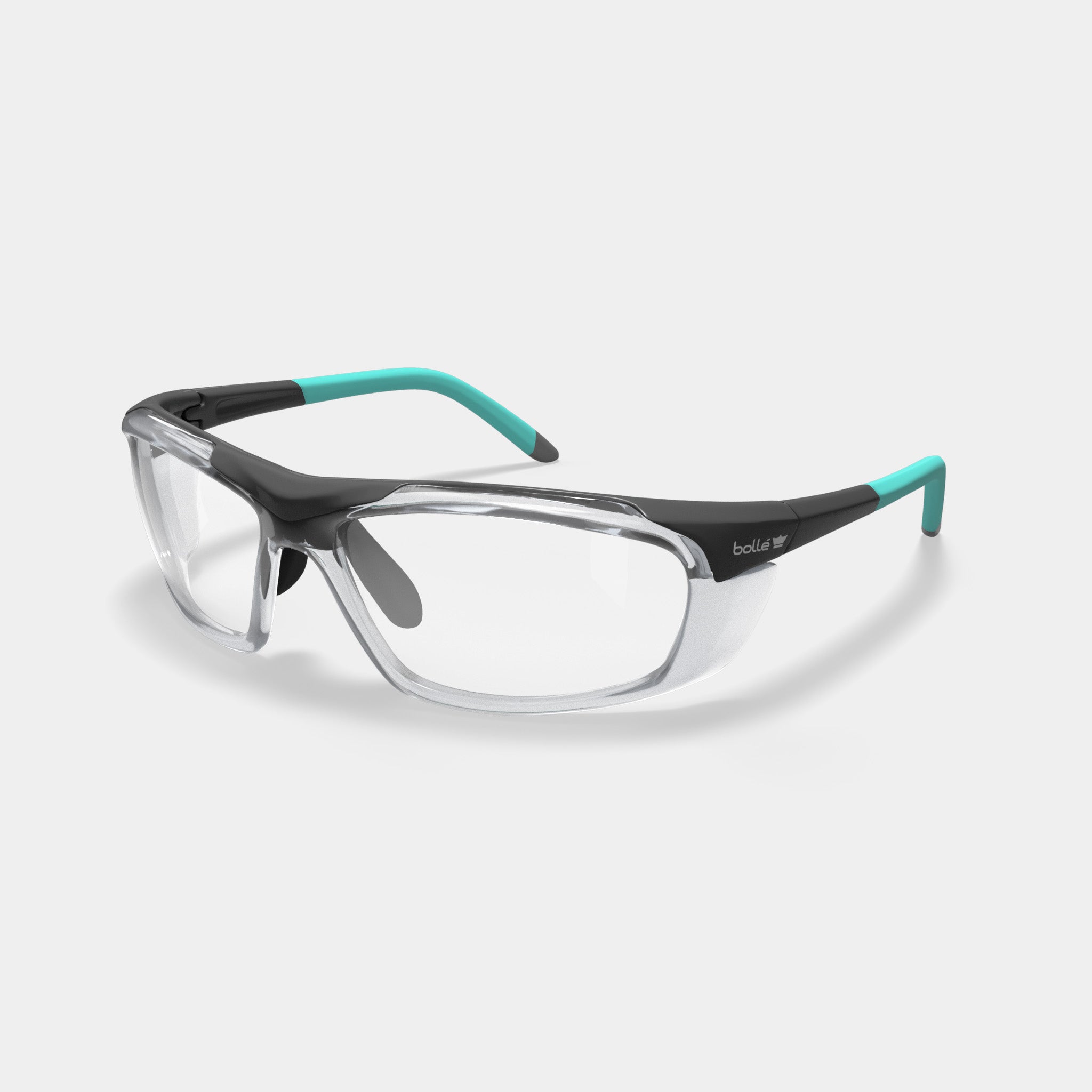 Bolle Harper prescription safety glasses in black and teal variant color