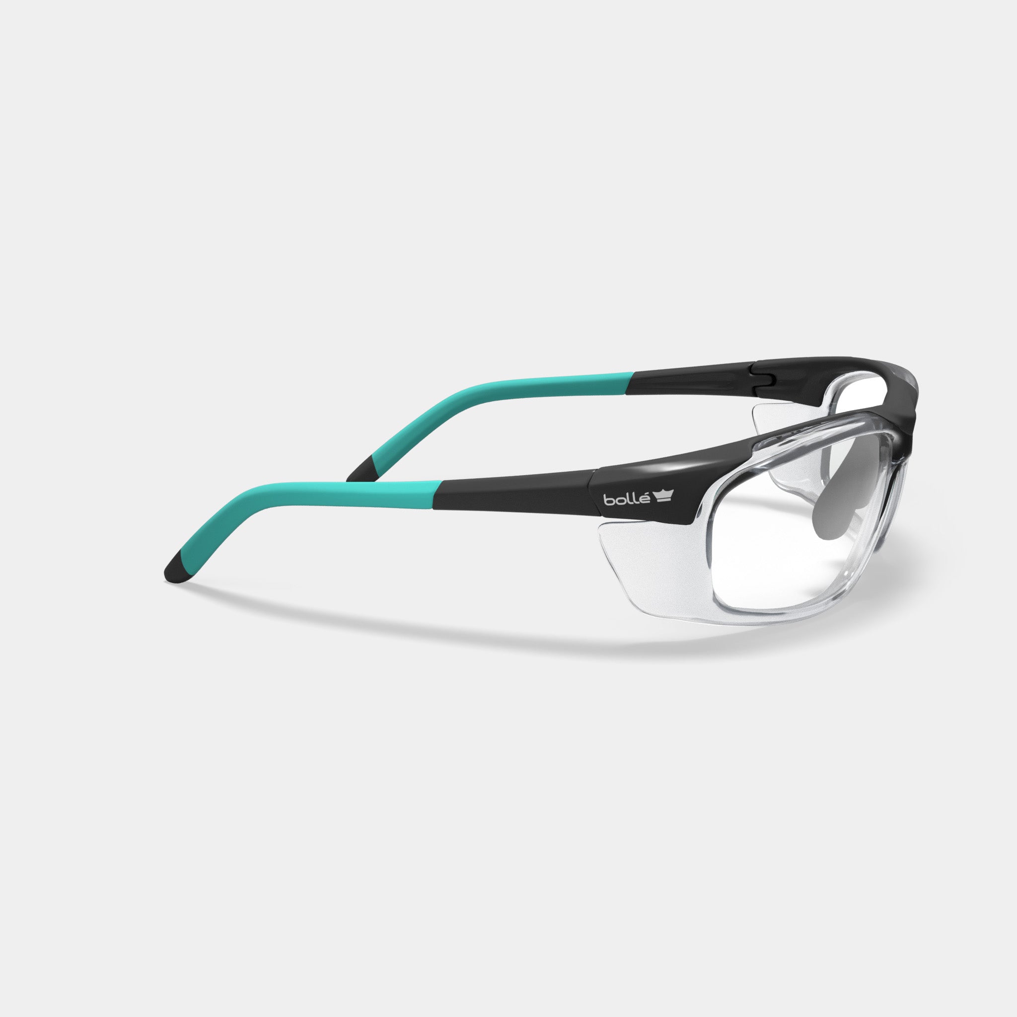 Bolle Harper prescription safety glasses in black and teal variant color
