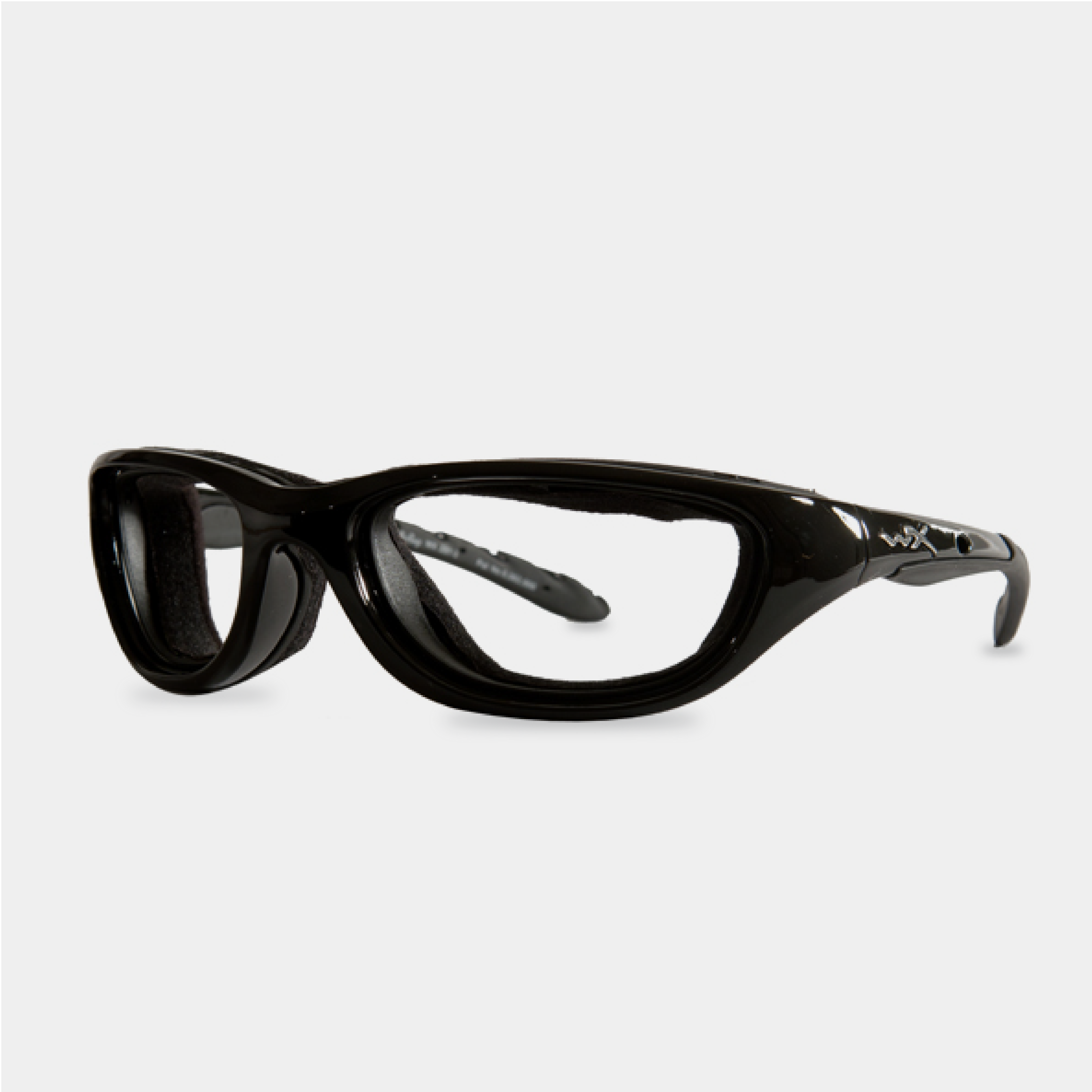 Gloss Black / Medium WileyX AirRage 696 Sealed Gasket Rx-Ready Safety Glasses