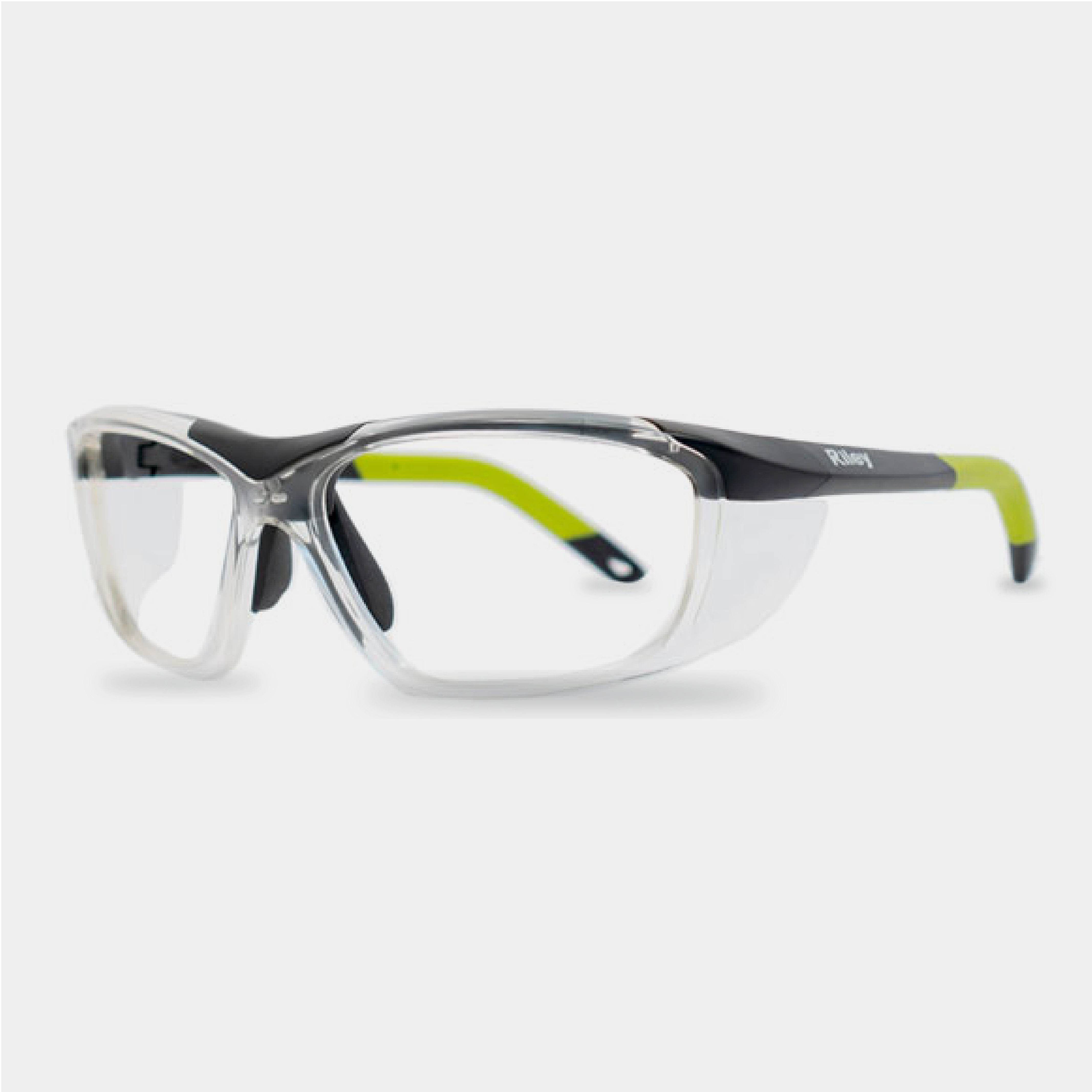 Riley Rokka prescription safety glasses in green and black color variant