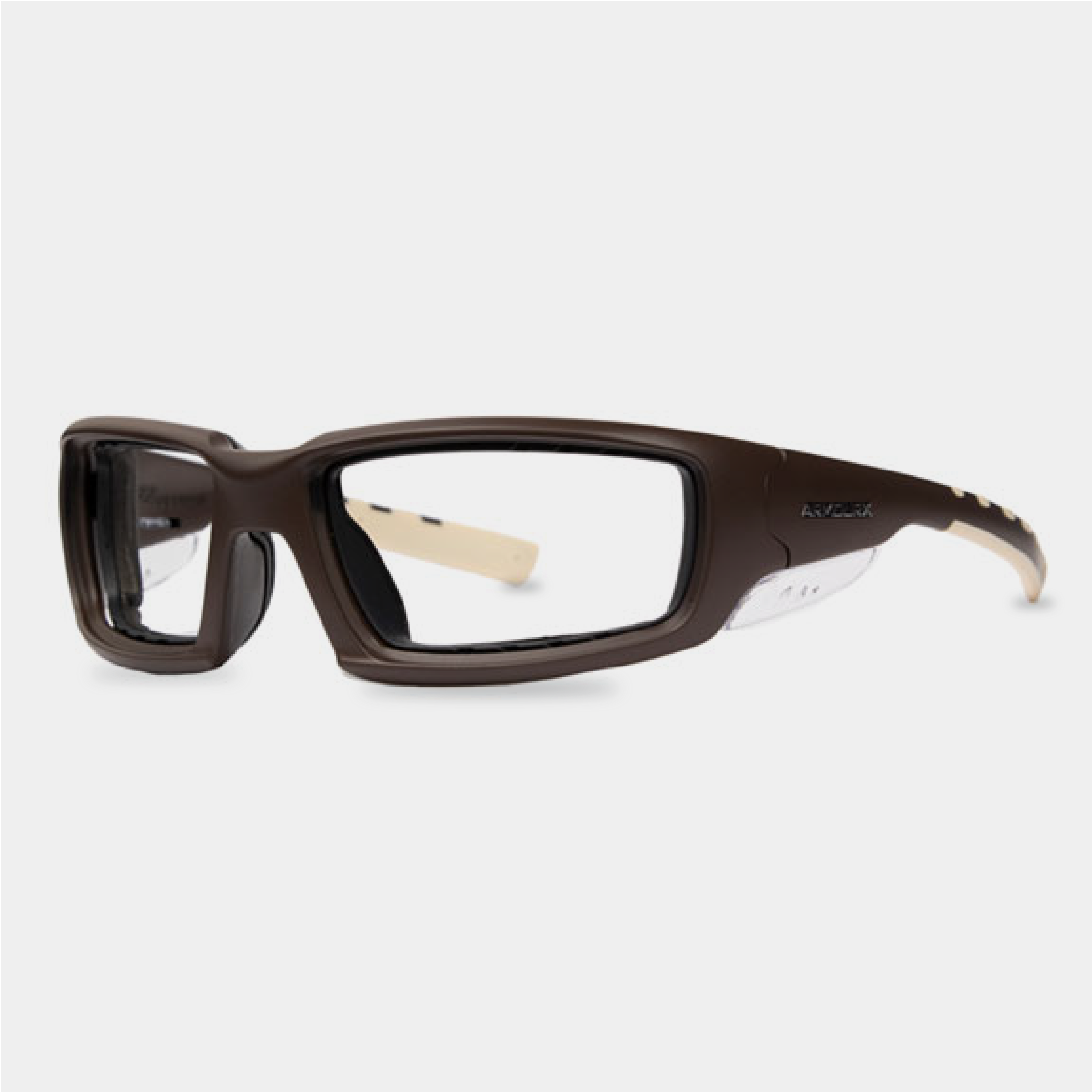 ArmouRx 6016 prescription safety glasses in black beige